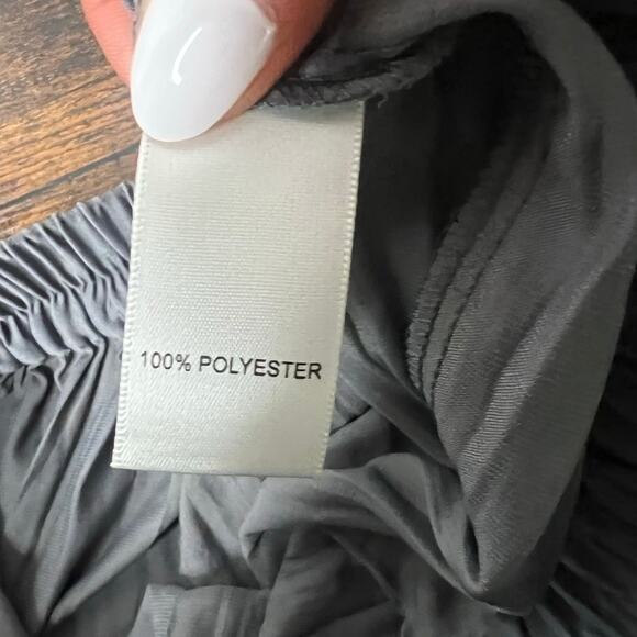 Rachel Zoe Pleated Maxi Skirt Gray Sz L Elastic Waist Boho Flowy Academia Witchy - Picture 10 of 10